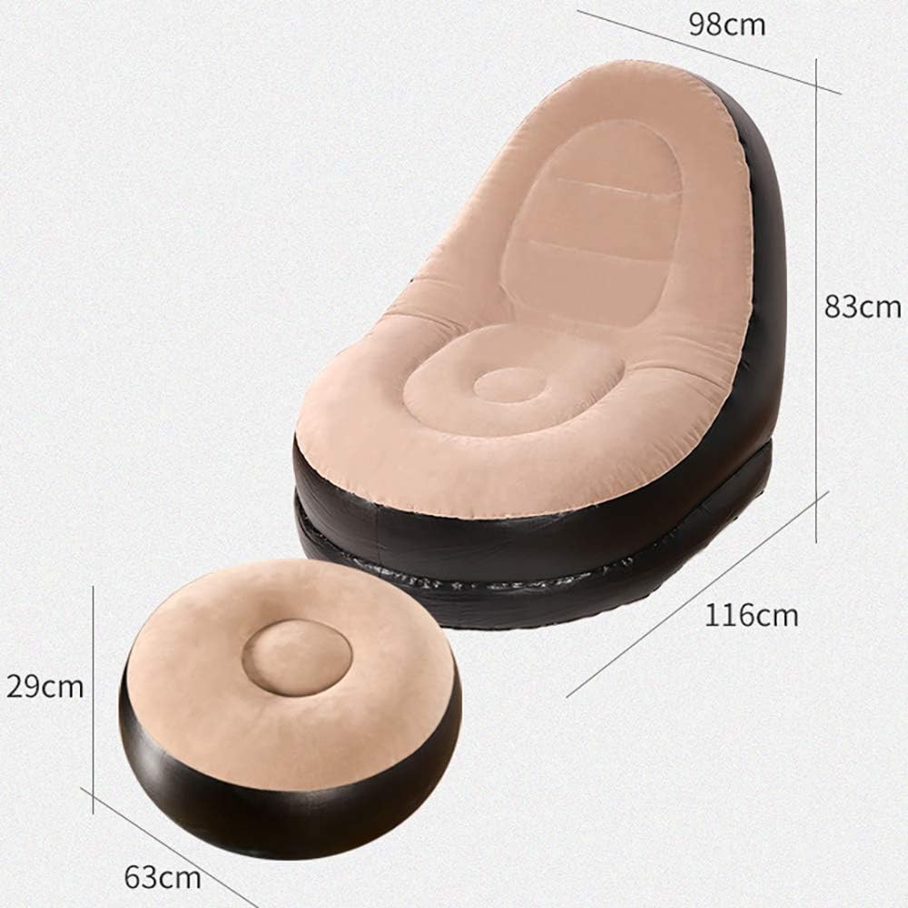 Inflatable Lounge Chair with Ottoman (كرسي استرخاء قابل للنفخ مع مسند قدم مريح)